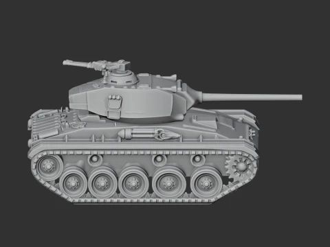 M24 Chaffee tank 3D Model