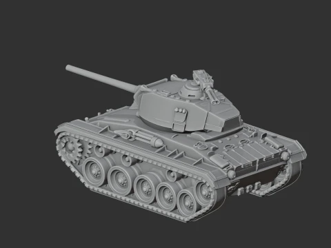 M24 Chaffee tank 3D Model