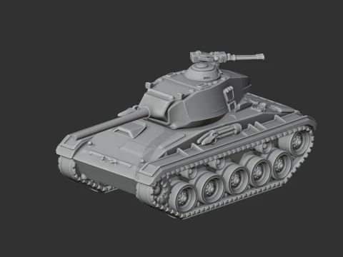 M24 Chaffee tank 3D Model