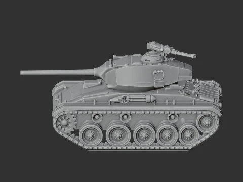 M24 Chaffee tank 3D Model