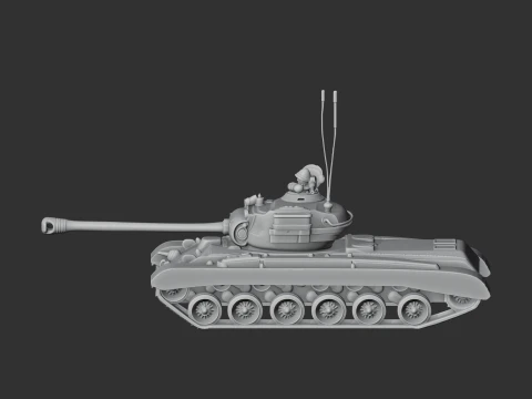 M26 Pershing tank 3D Model