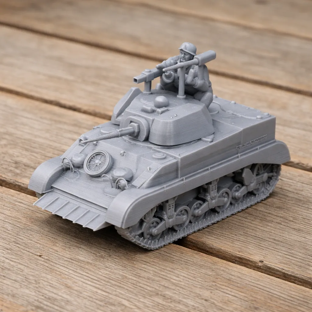 M5 Stuart tank 3D Model .c4d .max .obj .3ds .fbx .stl .blend 
