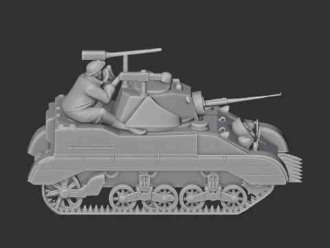 M5 Stuart tank 3D Model