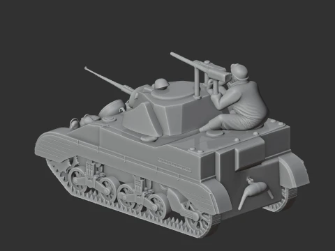 M5 Stuart tank 3D Model