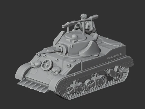 M5 Stuart tank 3D Model