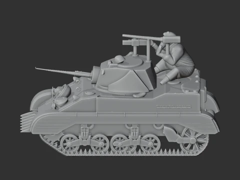 M5 Stuart tank 3D Model