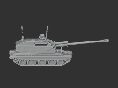 2S19 Msta tank 3D Model
