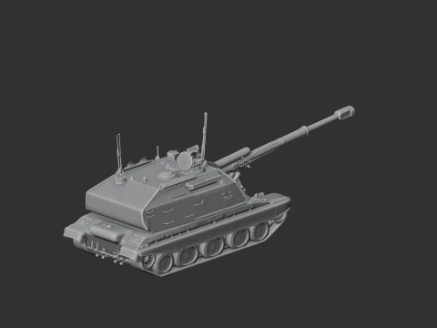 2S19 Msta tank 3D Model