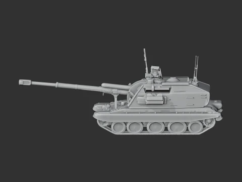 2S19 Msta tank 3D Model