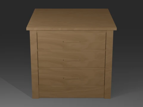 Wooden nightstand 3D Model