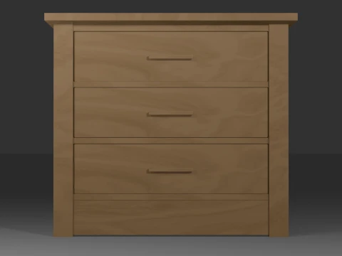 Wooden nightstand 3D Model