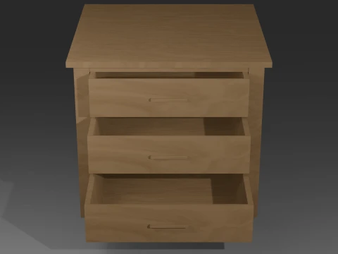 Wooden nightstand 3D Model