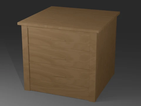 Wooden nightstand 3D Model