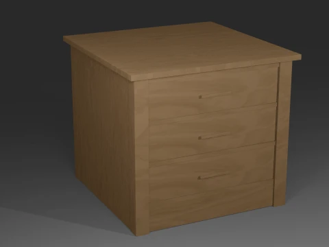 Wooden nightstand 3D Model
