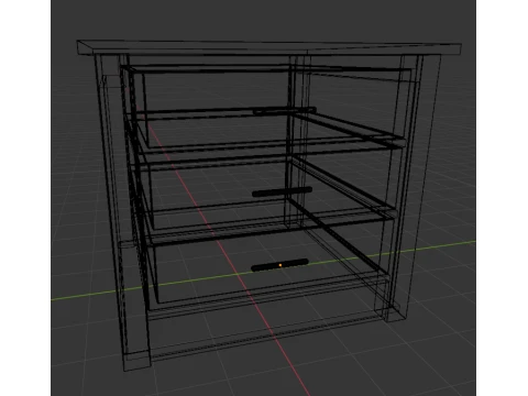 Wooden nightstand 3D Model