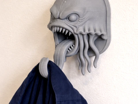 Jellyfish Head Wall Hanger Coat and Key Holder Hook 3D Model