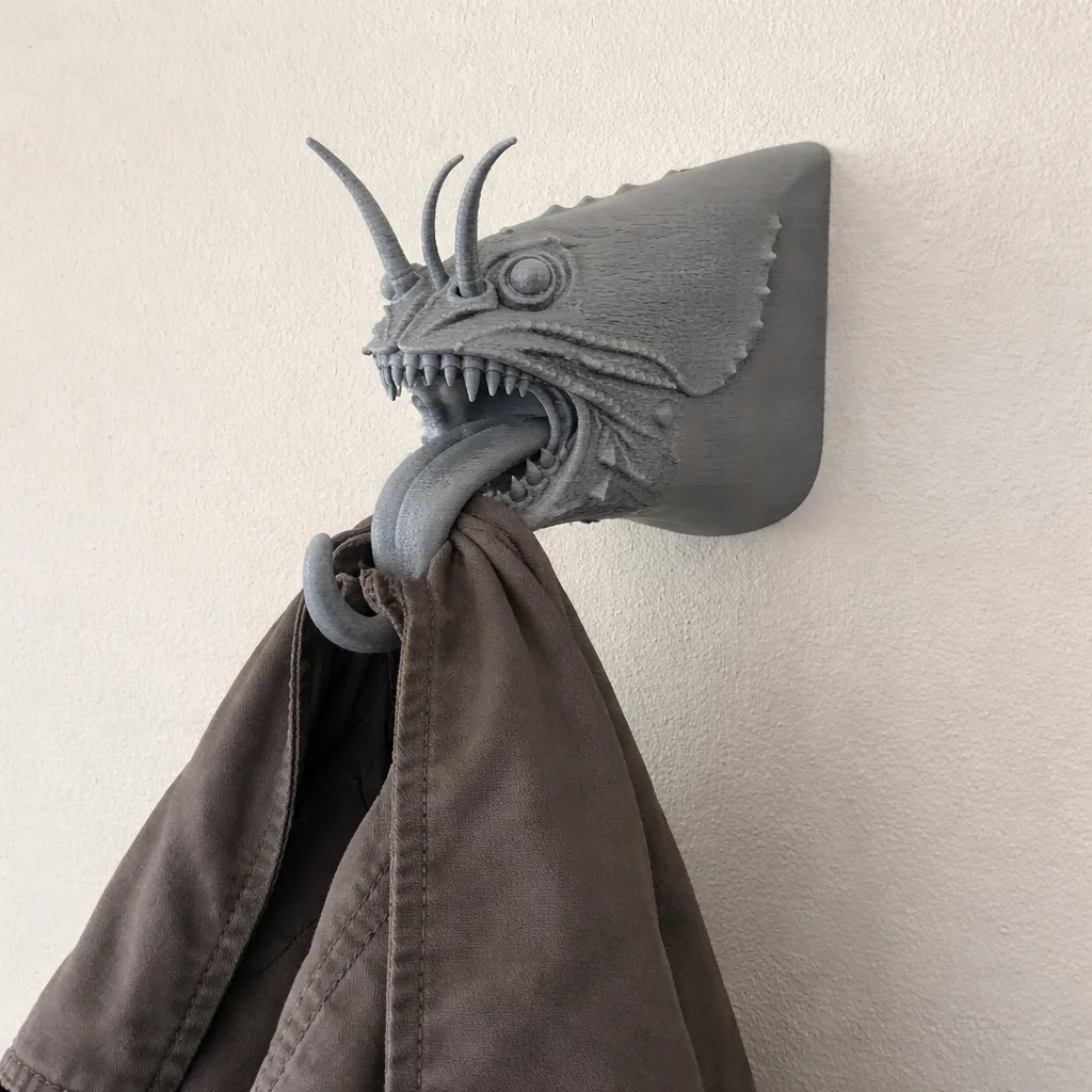 Cabide de parede com cabe&ccedil;a de lagosta e gancho para porta-chaves Modelo 3D .c4d .max .obj .3ds .fbx .stl .blend 