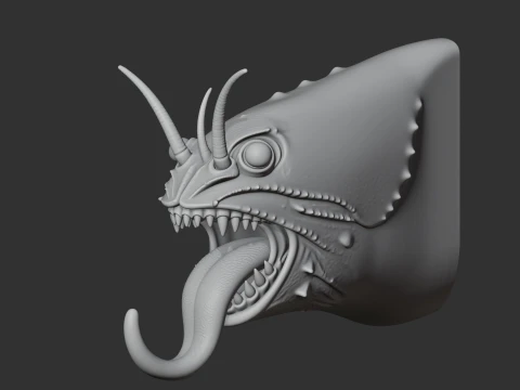 Cabide de parede com cabe&ccedil;a de lagosta e gancho para porta-chaves Modelo 3D