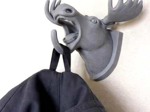 Moose Head Wall Hanger Coat and Key Holder Hook 3D Model