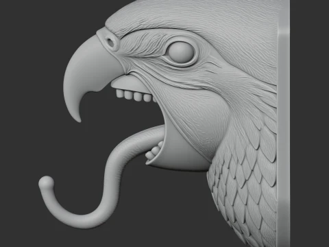 Parrot Head Wall Hanger Coat and Key Holder Hook 3D Model