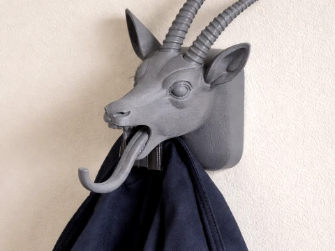 Gazelle HEAD CABIDE DE PAREDE CASACO E GANCHO PORTA-CHAVES Modelo 3D