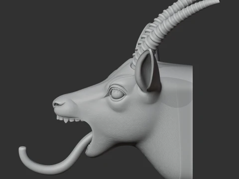 Gazelle HEAD WALL HANGER COAT AND KEY HOLDER HOOK 3D Model