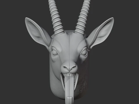 Gazelle HEAD WALL HANGER COAT AND KEY HOLDER HOOK 3D Model