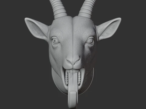 Goat HEAD WALL HANGER COAT AND KEY HOLDER HOOK 3D Model