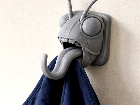 CABIDE DE PAREDE Grasshopper HEAD E GANCHO DE PORTA-CHAVES Modelo 3D