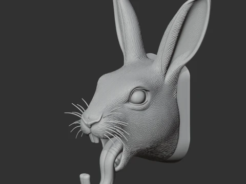 Hare HEAD WALL HANGER COAT AND KEY HOLDER HOOK 3D Model