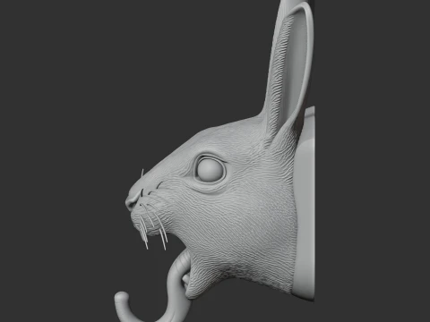 Hare HEAD WALL HANGER COAT AND KEY HOLDER HOOK 3D Model