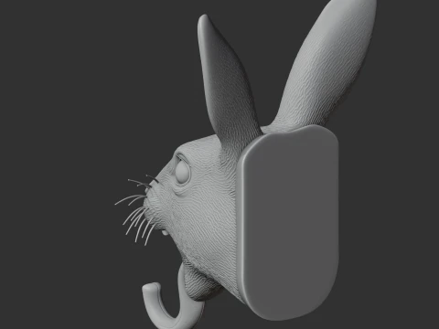 Hare HEAD WALL HANGER COAT AND KEY HOLDER HOOK 3D Model