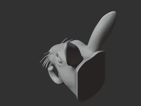 Hare HEAD WALL HANGER COAT AND KEY HOLDER HOOK 3D Model