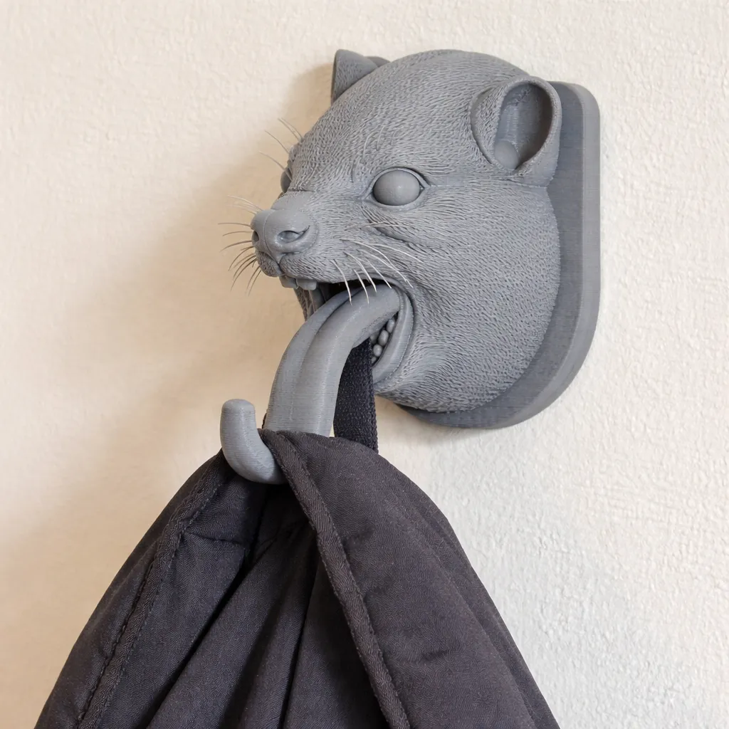 Hyrax HEAD WALL HANGER COAT AND KEY HOLDER HOOK 3D Model .c4d .max .obj .3ds .fbx .stl .blend 