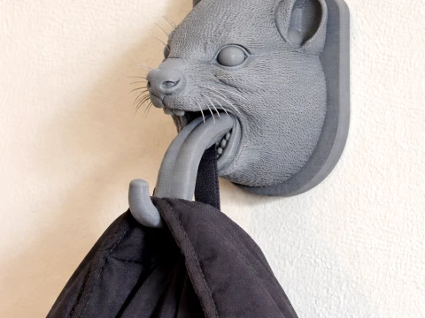 Hyrax HEAD MUURHANGER JAS EN SLEUTELHOUDER HAAK 3D Model