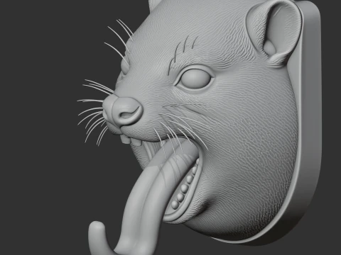 Hyrax HEAD WALL HANGER COAT AND KEY HOLDER HOOK 3D Model