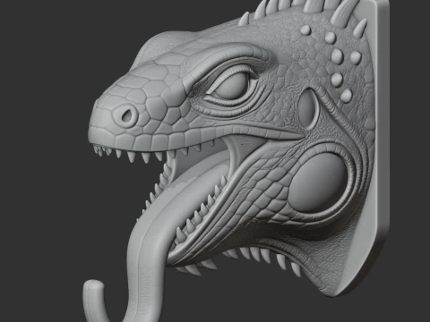 Iguana HEAD WALL HANGER COAT AND KEY HOLDER HOOK 3D Model