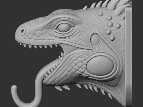 Iguana HEAD WALL HANGER COAT AND KEY HOLDER HOOK 3D Model