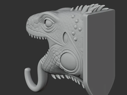 Iguana HEAD WALL HANGER COAT AND KEY HOLDER HOOK 3D Model