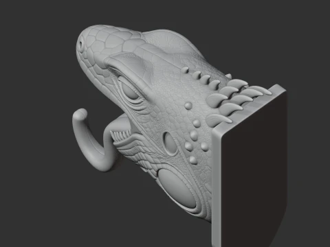 Iguana HEAD WALL HANGER COAT AND KEY HOLDER HOOK 3D Model