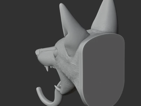 Jackal HEAD WALL HANGER COAT AND KEY HOLDER HOOK 3D Model