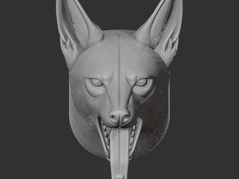Jackal HEAD WALL HANGER COAT AND KEY HOLDER HOOK 3D Model