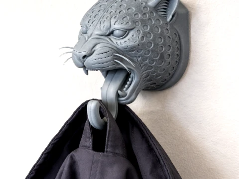 CABIDE DE PAREDE Jaguar HEAD E GANCHO PORTA-CHAVES Modelo 3D