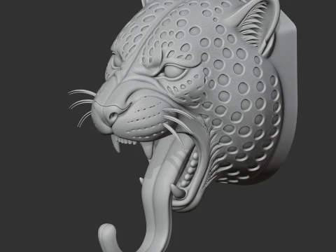 Jaguar HEAD WALL HANGER COAT AND KEY HOLDER HOOK 3D Model