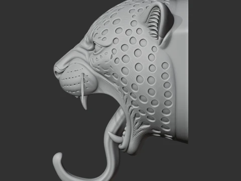 Jaguar HEAD WALL HANGER COAT AND KEY HOLDER HOOK 3D Model