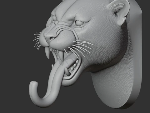 Leopard HEAD WALL HANGER COAT AND KEY HOLDER HOOK 3D Model