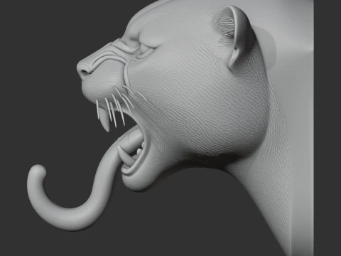 Leopard HEAD WALL HANGER COAT AND KEY HOLDER HOOK 3D Model
