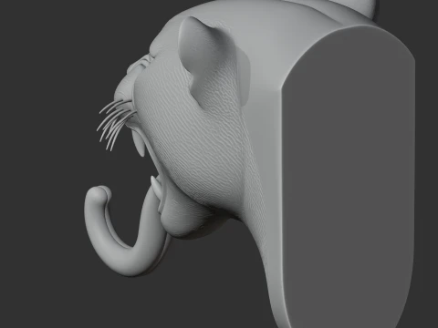Leopard HEAD WALL HANGER COAT AND KEY HOLDER HOOK 3D Model