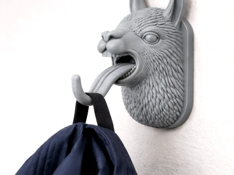 Llama HEAD DUVAR ASKISI CEKET VE ANAHTARLIK KANCA 3D Model