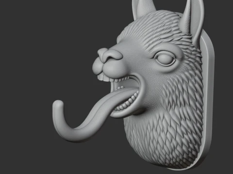 Llama HEAD WALL HANGER COAT AND KEY HOLDER HOOK 3D Model